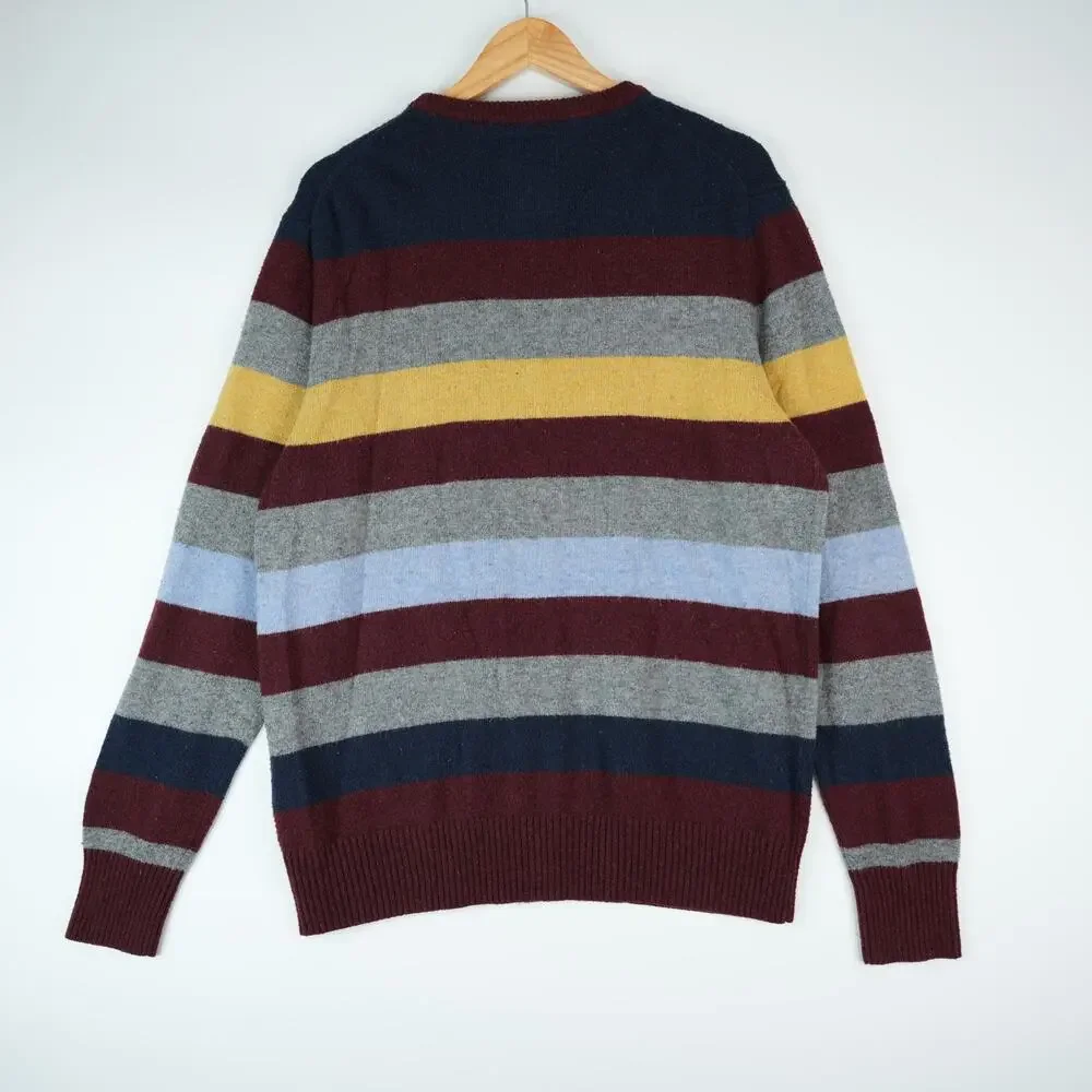 American Eagle Sweater Mens XL Athletic Fit Striped Wool‎ Blend Cozy Gorpcore